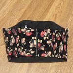 Urban Outfitters  Large Kimchi Blue Floral Black Strapless Cropped Tank Top Photo 3