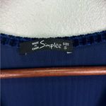 Simplee Apparel Simplee Small Butterfly Sleeve Wrap Navy Blue‎ Velvet Maxi Dress Tie Front Photo 7