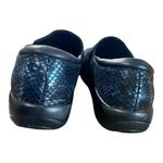 Alegria Kara Leather Blue Snake Skin Mules Womens Size 7.5 Professional Comfort Photo 3