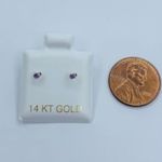 Bebe Real 14k Gold Tiny earrings purple Earrings  Photo 2