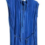 Atlein Navy Plisse Midi Dress Blue Size M Photo 5