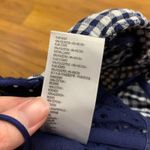 Urban Outfitters Navy White Gingham Eyelet Corset Bustier Crop Top Size Large Photo 5