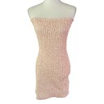 NWT Petersyn Revolve Nora Stretchy Smocked Strapless Bodycon Mini Dress Sz Large Orange Photo 2