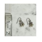 Vintage Silver Toned Cluster Dangle Earrings Mini Pearls Dainty Classy Jewelry Photo 2