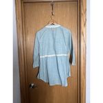 Aratta Silent Journey Embroidered Beaded Tunic Top Small Button Front Tassels Green Photo 4