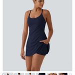 Halara NWT  Navy Blue athletic Sleeveless Dress. Easy peasy. Pocket size S Photo 1