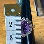 Rose de France Amethyst Red Garnet Sterling Silver Cocktail Ring Size 9 Purple Photo 5