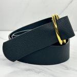 B-low the Belt  Wide Double Ring Belt Large/XL (L/XL) Black Gold Designer ✨ Photo 5