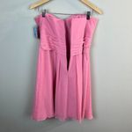 David's Bridal Davids‎ Bridal Strapless Dress 12 Rosepetal Crinkle Chiffon Cascade Bridesmaid Photo 5