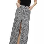 Alice + Olivia NWT Rye Tweed Maxi Skirt, Black and White | Size 4 Photo 3