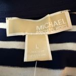 Michael Kors Michael  Women’s Navy White Striped Half Zip Polo Shirt NWT Large Photo 7