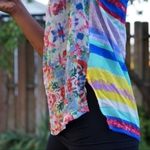 Daisy Fuentes Colorful Sleeveless Chiffon Floral Print Blouse Photo 1