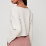 Babaton Lita Sweater cashmere cotton vneck crop womens Cream small contemporary Photo 3