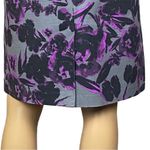 Lord & Taylor gray black purple abstract floral cotton Photo 8