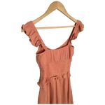 Socialite Smocked Waist Ruffle Strap Sleeveless Cotton Mini Dress Coral S Photo 13