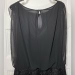 Aidan by Aidan Mattox | Chiffon Blouson Dress with Lace Skirt in Black Size 6 Photo 10