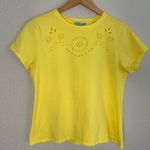 Draper James Sun Yellow Eyelet T-Shirt Top Cutwork Preppy Girly Summer Vacation Photo 0