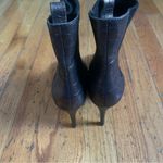 Paige Leather Gunmetal Crocodile Print Pull On Heel Booties Size 10 Photo 2