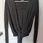 Free People NWOTS Intimately Turnt Faux Wrap Bodysuit Snap Closure Black S/P Photo 0