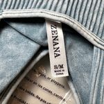 Zenana Outfitters Women's S/M Blue Ribbed Crop Brami Tank Top with Removable Pads Photo 3