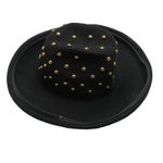 Bollman Hat Co. Mr. Charles 80s Vintage Black Felt Wool Gold Studded Fedora Hat Photo 2