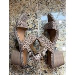American Eagle  Tan Leopard Animal Print Ankle Strap Open Toe Shoes 8 Photo 4