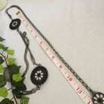 Vintage Silver Western Concho Medallion Adjustable Belt Black Photo 8