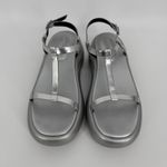 Charles and Keith  Platform Sandals Size 7 Silver Chunky Strappy Y2K Retro Trendy Photo 1