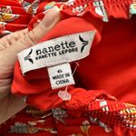 NANETTE Nanette Lepore Saffron Floral High Neck Pleated Midi Dress Sz 6 Red Photo 2