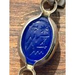 Vintage Egyptian Revival Scarab Bracelet MultiStone Carved Beetles Silver Photo 1