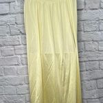 Vintage Shadowline Nylon Nightgown Yellow Sleeveless Size S Midi Floral Cottage Photo 3