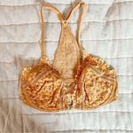 Victoria's Secret  Body by Victoria Unlined Orange Lace Racerback Bra Size 32DDD Photo 0