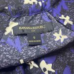 Banana Republic EUC Black Blue White Floral Ruffle Racerback Flowy Tank Size S Photo 3