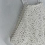Open Edit  White Lace Crochet High‎ Neck Halter A-Line Mini Cocktail Dress Size L Photo 4