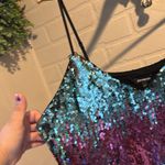 EXPRESS ombre Sequin Dress party xl lined adjustable straps tank style gradient Photo 3