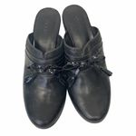 Ecco  Black Leather Slip On Heel Clogs Sz 7.5 Photo 1