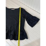 Loft Black Ruffled Peasant Blouse & FEVER Floral Bell Sleeve Top Bundle Size L Photo 3