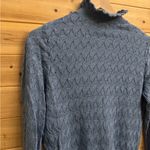 Sundance Size Medium Frances Ruffle Turtleneck Sweater Blue Photo 5