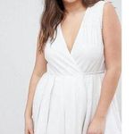 ASOS NWT Curve Mini Wrap Sundress with Embroidered Trim White Size 22 Sun Dress Photo 0