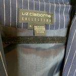 Silk Liz Claiborne Blue Pinstripe Suit Pants Blazer Sz 6 Photo 13