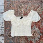 Forever 21 cream puff sleeve crop top blouse Photo 0