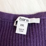Bar III Purple Plus SizeRibbed Zipper-Sleeve On or Off Shoulder Sweater Photo 2