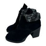 Chinese Laundry  Marvel Black Suede Ankle Boots Knit Sweater Cuff Womens 8.5 NEW Photo 5