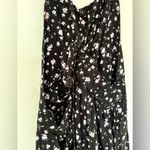 Torrid NWT  Black Floral Crepe Wide Leg Overall Neon Ditsy Jumpsuit Boho Photo 6