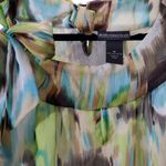 Petite Sophisticate  Green and Brown Patterned Blouse With Bow-Euc- Medium Photo 5