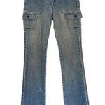 Old Navy Vtg Y2K Ultra Low Rise Cargo Jean Pants Sz 4 Straight Bootcut Photo 0