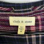Cloth & Stone  Jewel Tone Long Sleeve Plaid Shift Shirt Dress Size Medium Photo 5