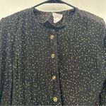 Vintage Sears Lauren Lee Black & Gold Dot‎ Print Button Long Sleeve Top Size M Size M Photo 1