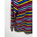 Lands' End Fleece Quarter Zip Pullover Women 1X Rainbow Striped Light Pride Photo 2