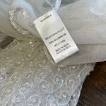 Vintage Sheer Sequin & Fringed Wrap Shawl Scarf Prom Bride Formal Bling Photo 2